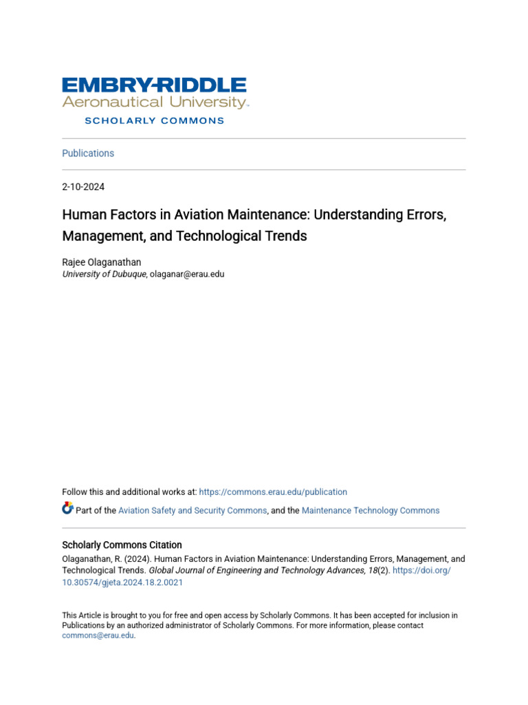 Human Factors in Aviation Maintenance | PDF | Shift Work | National ...
