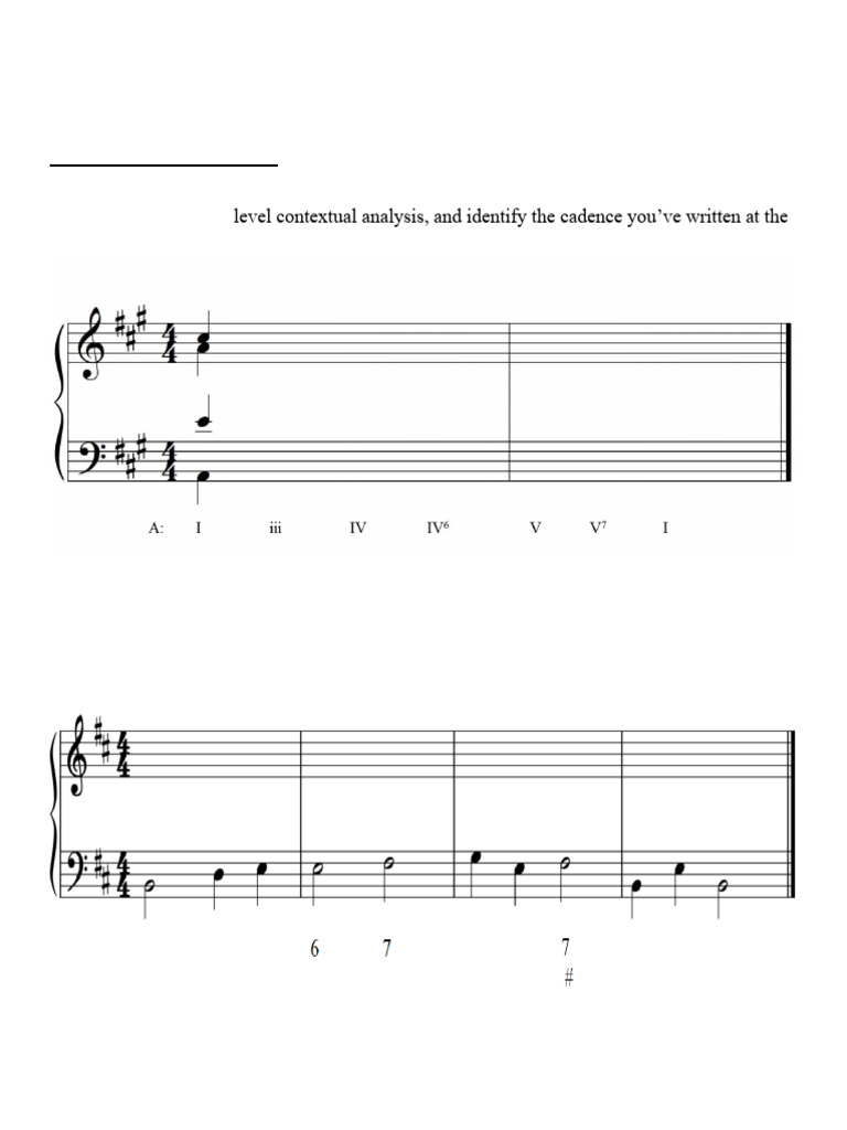 Voice Leading and Analysis Worksheet | PDF | Chord (Music) | Harmony