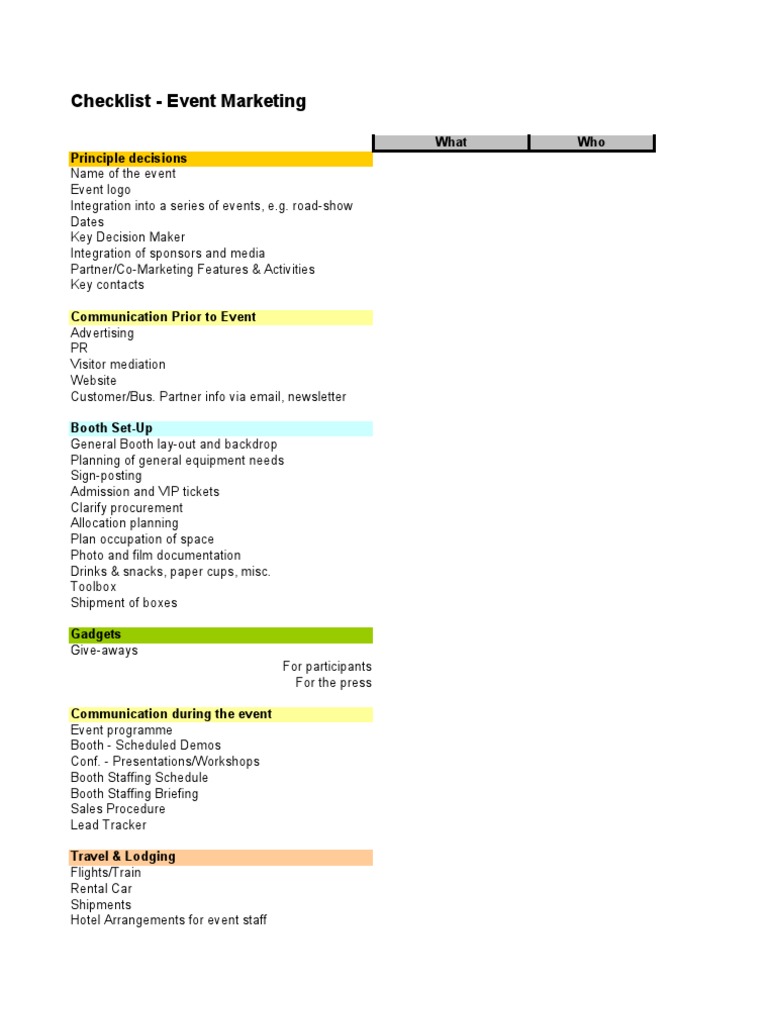 Event Checklist | PDF