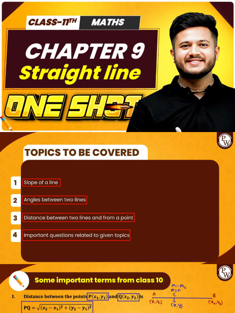 Straight Line Class Notes | PDF