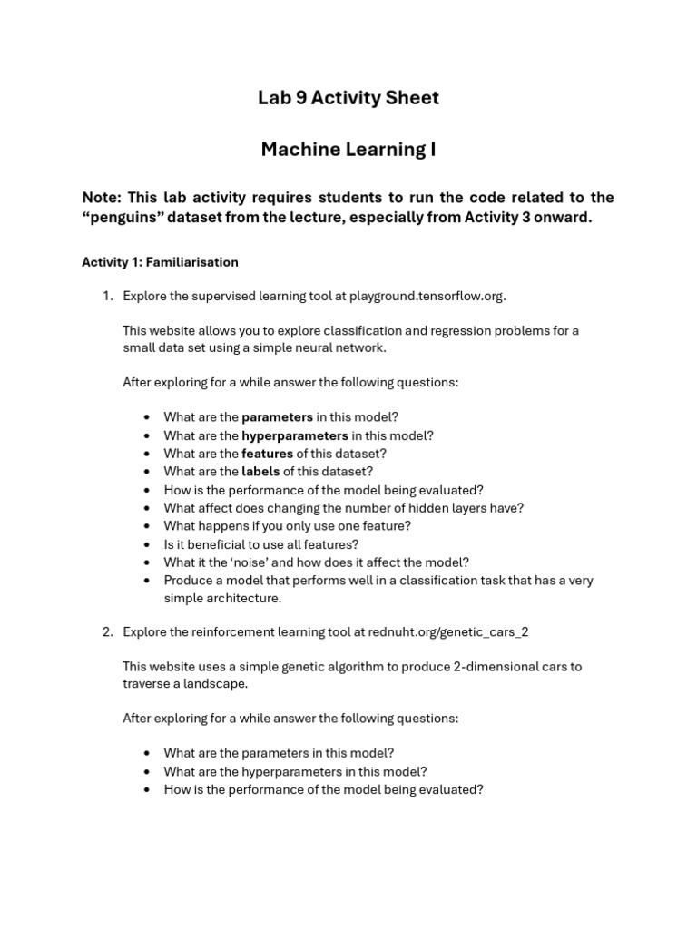 Lab 9 - Activity Sheet | PDF | Sensitivity And Specificity | Cognition