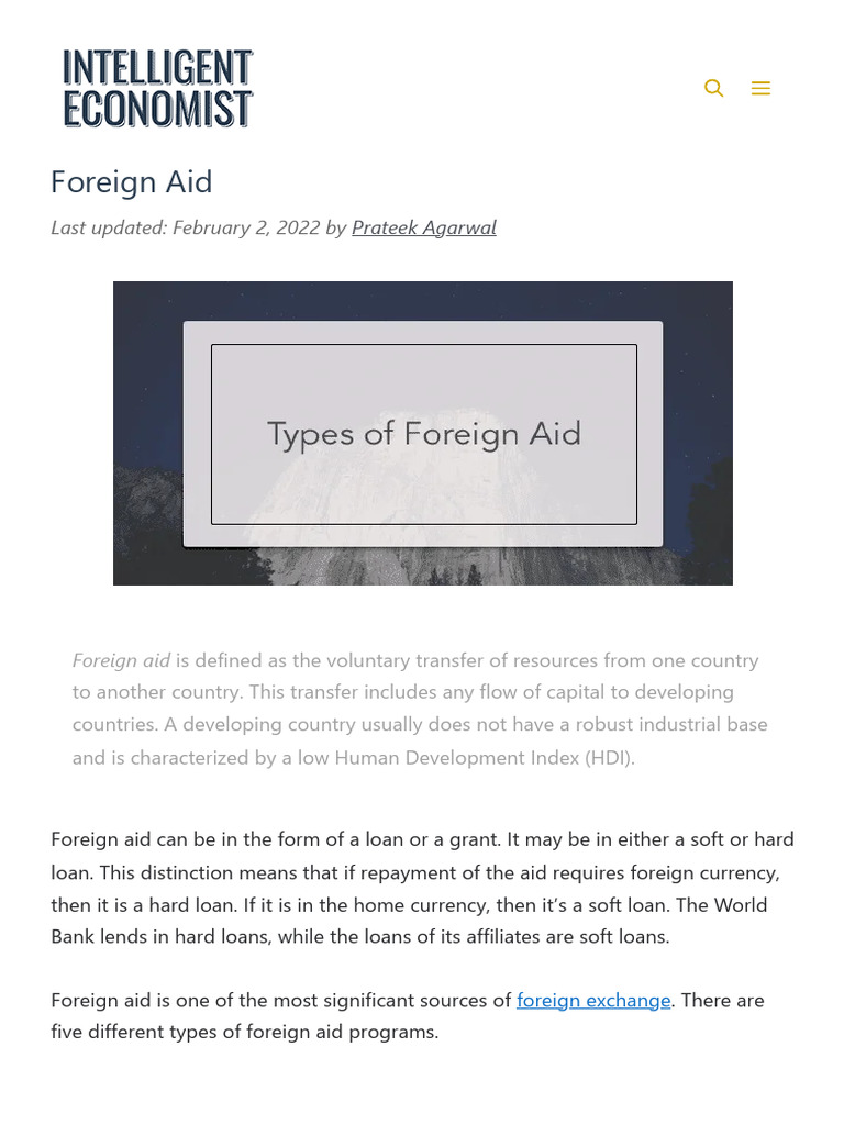 Understanding Foreign Aid Types and Impact | PDF | Aids | Global Politics