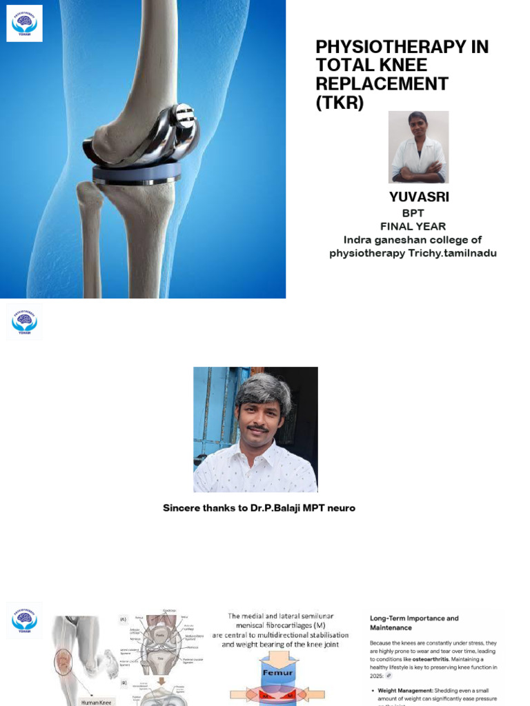 Physiotherapy for Total Knee Replacement | PDF | Knee | Limbs (Anatomy)