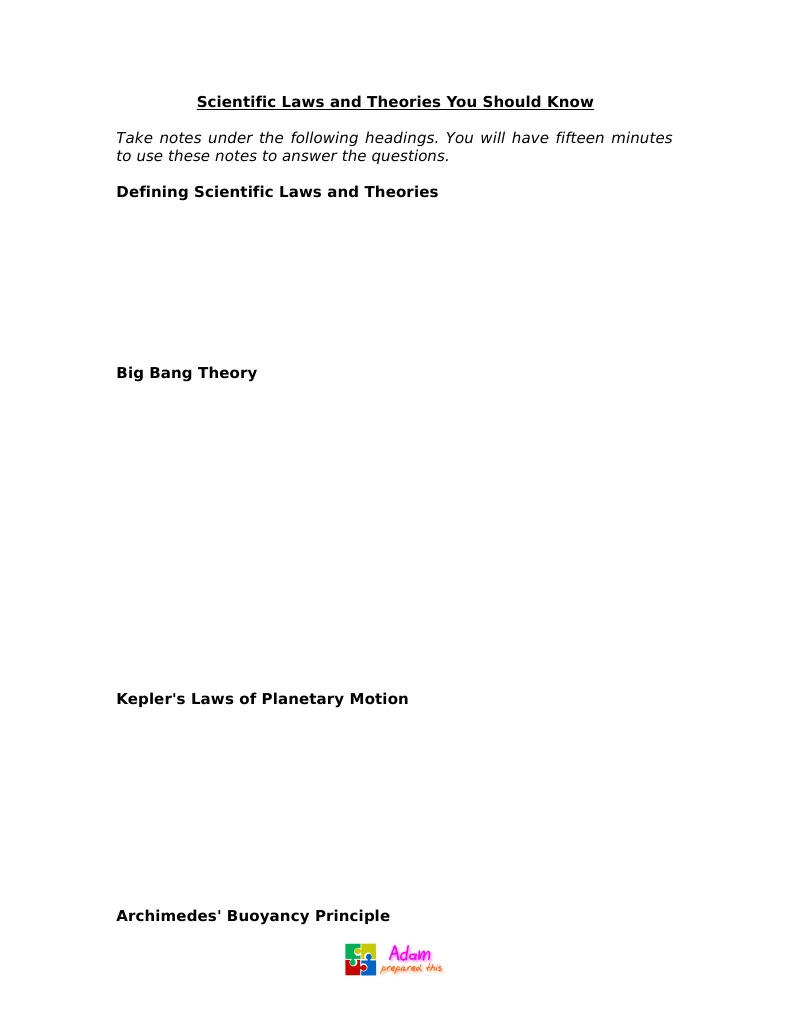 Key Scientific Laws and Theories | PDF | Philosophy | Science & Mathematics