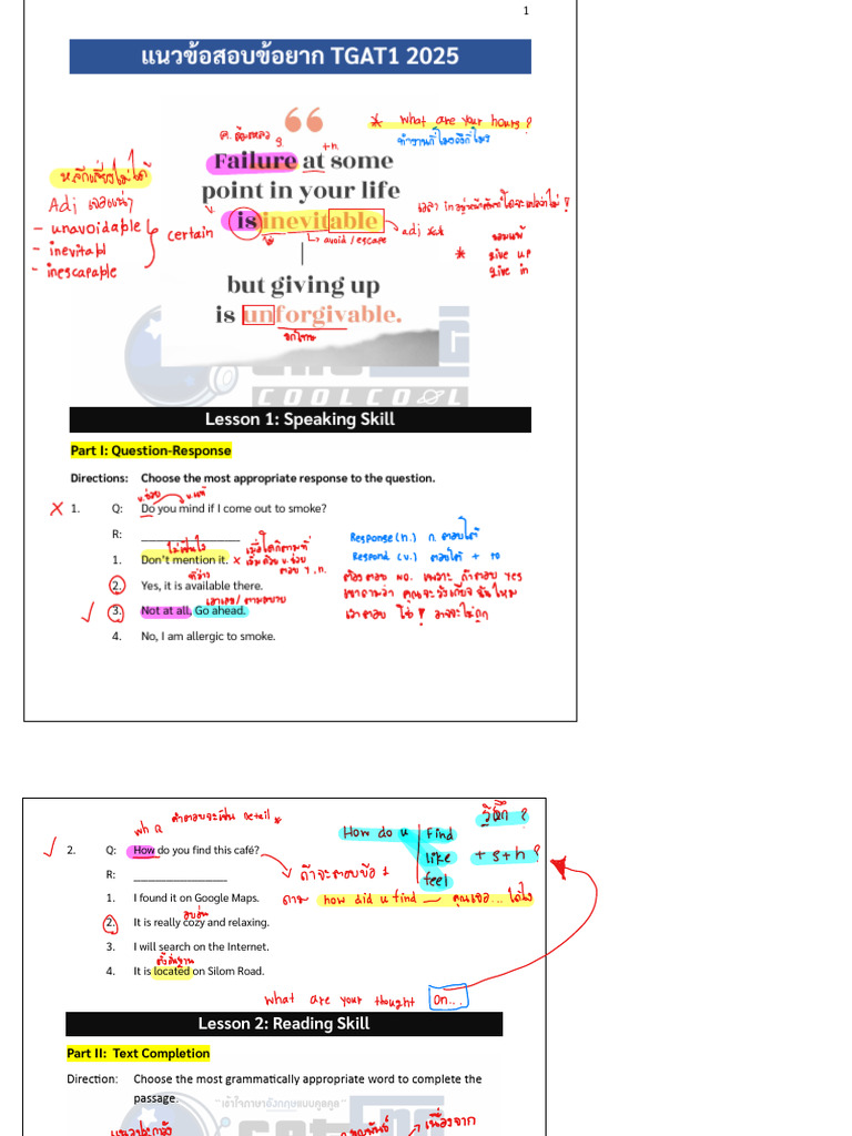 TGAT1 2025 Exam Practice Questions | PDF | Coral | Nature