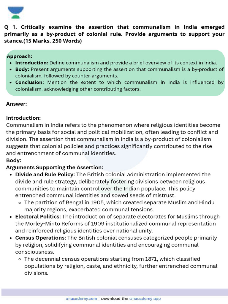 Communalism in India: Colonial Roots Explained | PDF | Unemployment ...