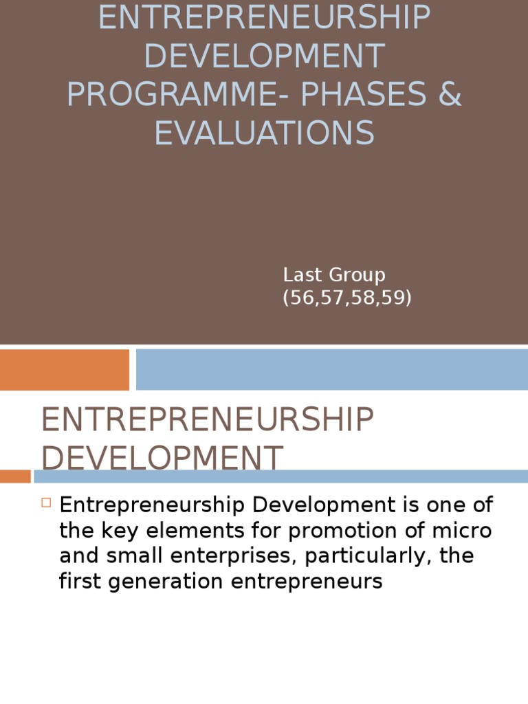 Phases and Evaluation of EDP in India | PDF | Entrepreneurship | Society