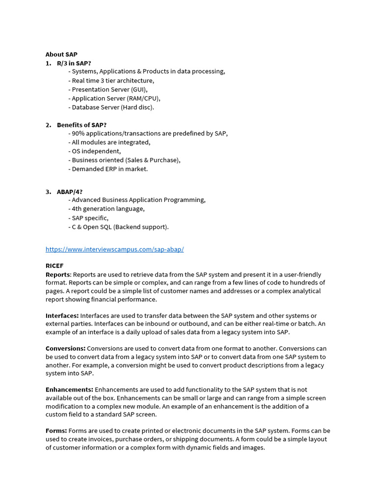 Understanding SAP ABAP Basics and Benefits | PDF | Database Index ...