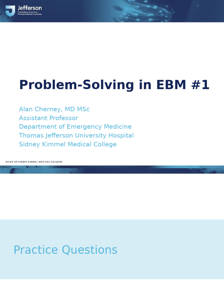 EBM Problem-Solving Practice Questions | PDF | Randomized Controlled ...