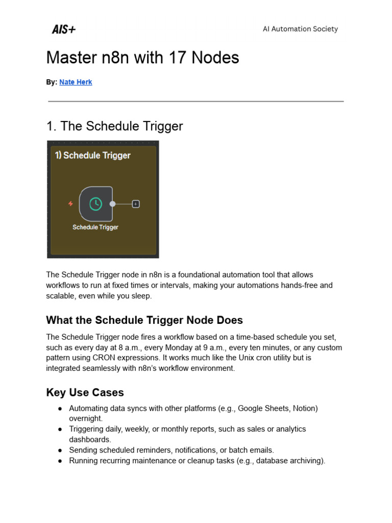 Master n8n: 17 Essential Nodes Explained | PDF | Databases | Artificial ...