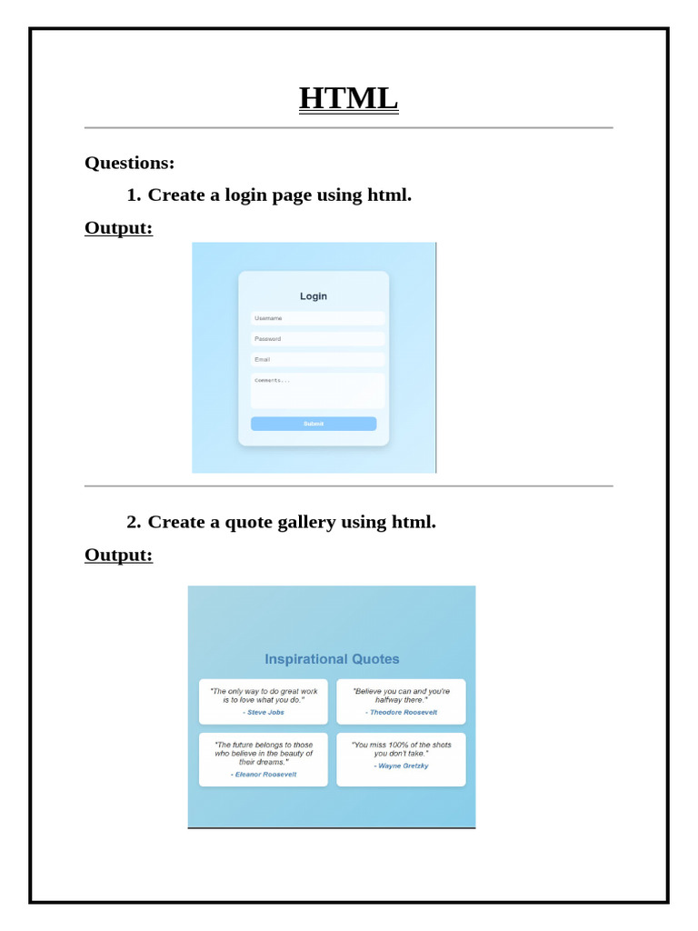 HTML Page Creation Techniques | PDF