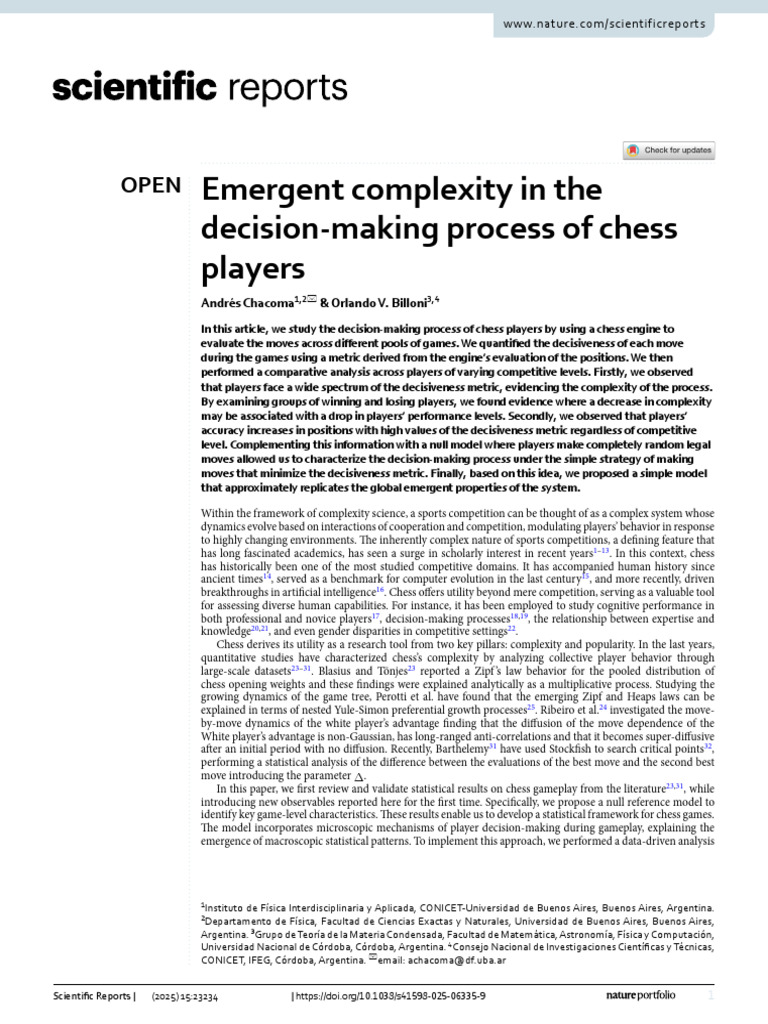Chess Decision-Making Complexity Analysis | PDF | Decision Making ...