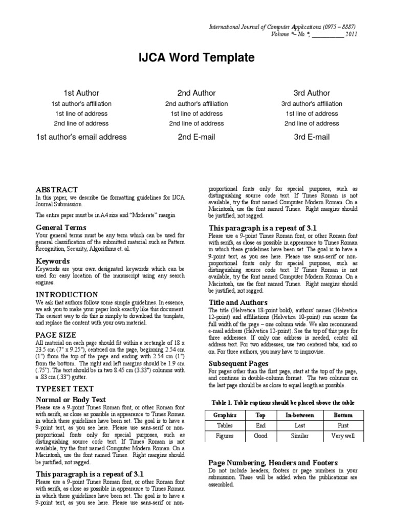 IJCA Submission Formatting Guidelines | PDF | Computers