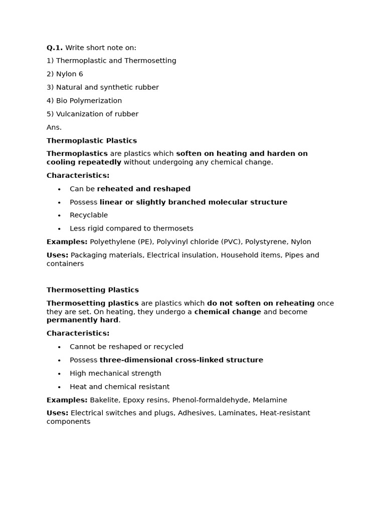 Overview of Polymer Types and Properties | PDF | Polymers | Polymerization