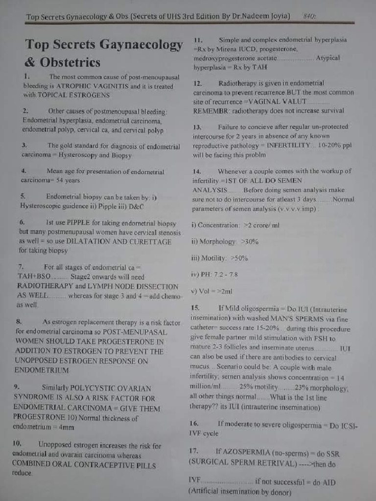 Gynae and Obs | PDF