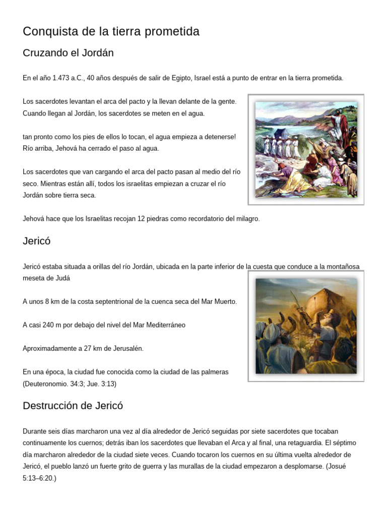 Conquista de la Tierra Prometida en Israel | PDF | Joshua | Arca de la ...