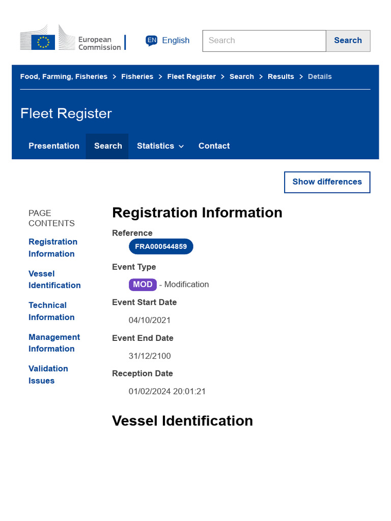 Fishing Vessel Registration Details | PDF | Fish And Humans | Fish