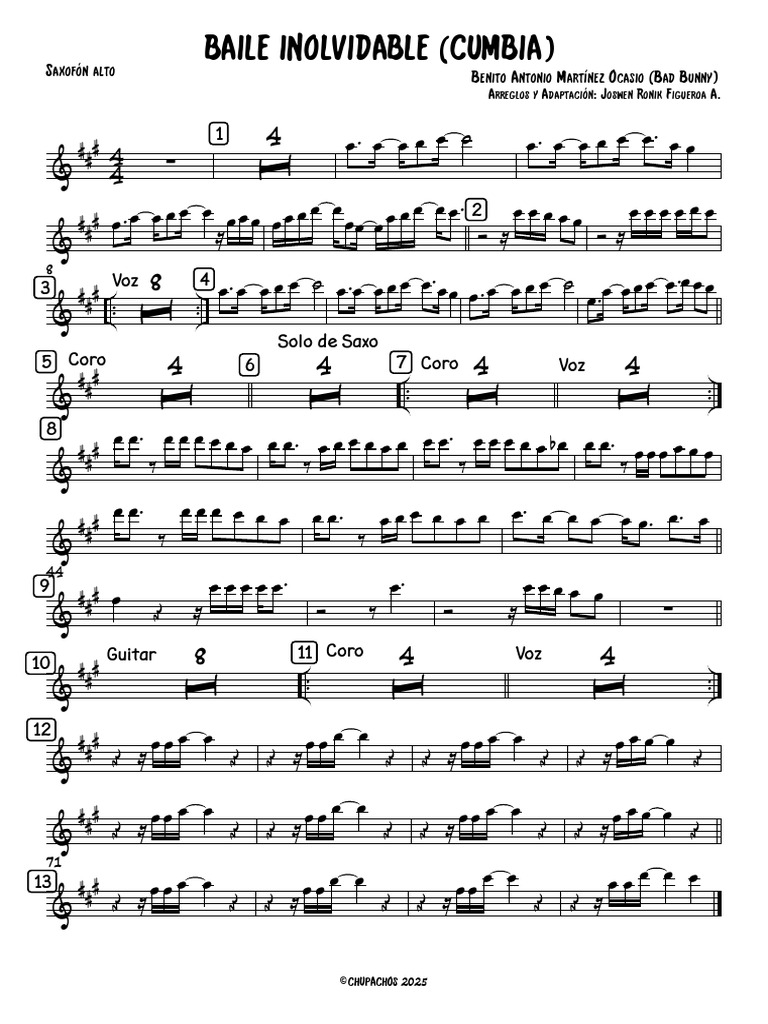 Baile Inolvidable - Saxo Alto | PDF