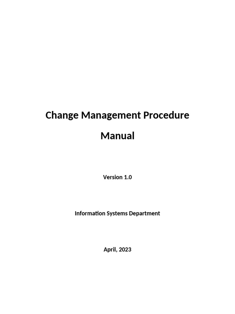 Change Management Procedure Manual | PDF | Software | Computing