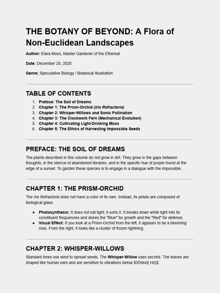 The BOTANY of BEYOND_ a Flora of Non-Euclidean Landscapes | PDF ...