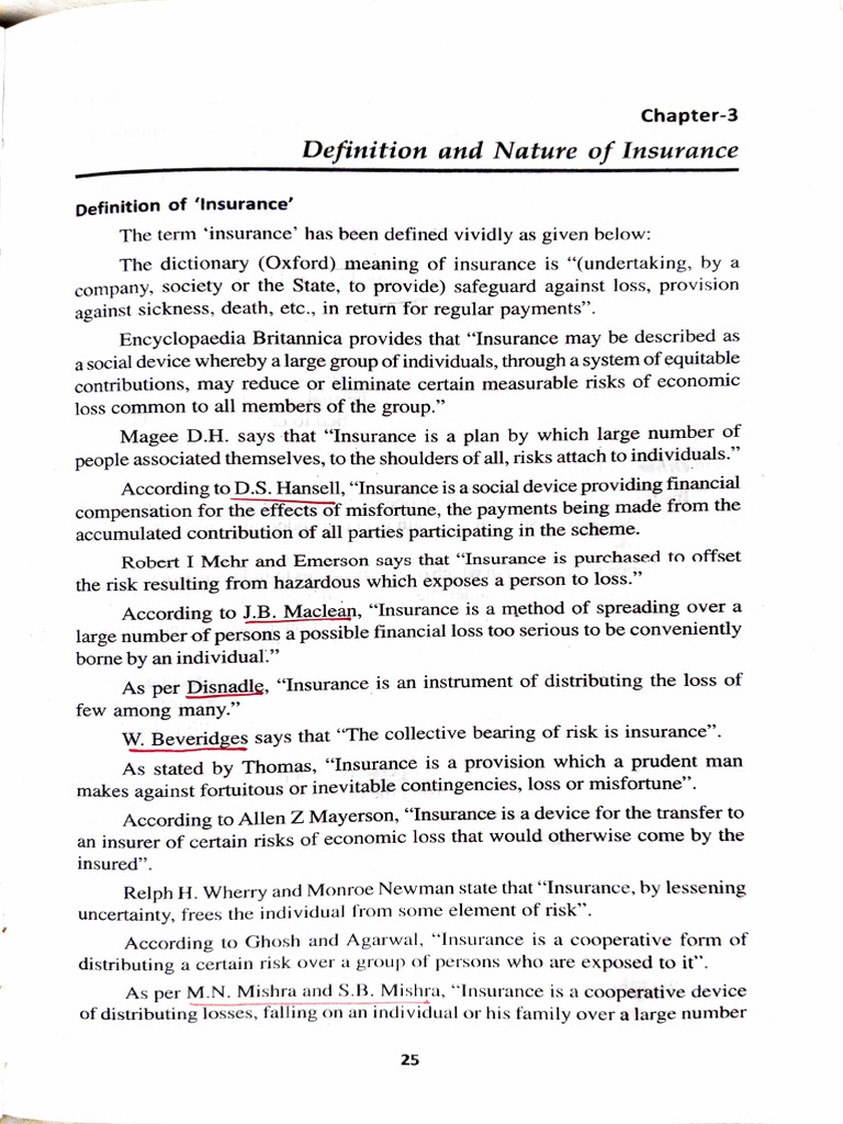 Understanding Insurance Definitions and Nature | PDF | Insurance | Risk