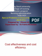 Cost Effectiveness and Cost Efficiency