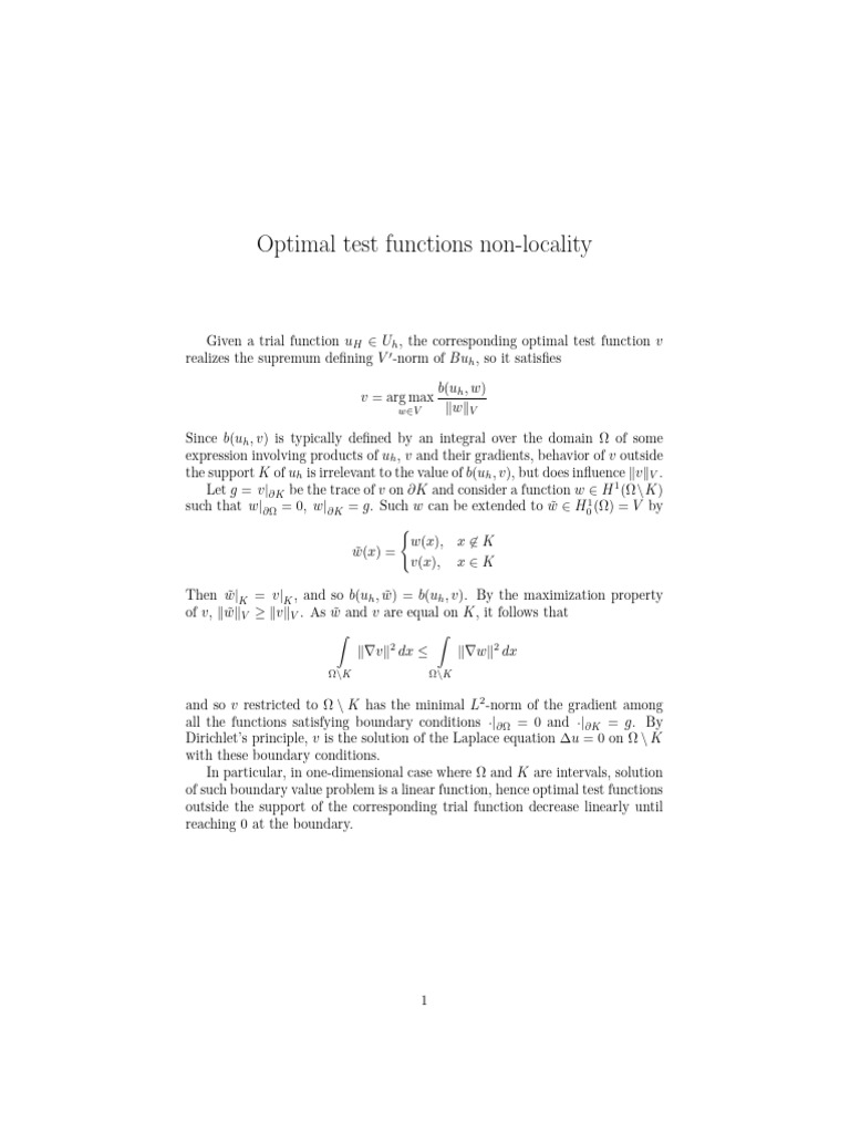 Optimal Test Functions | PDF