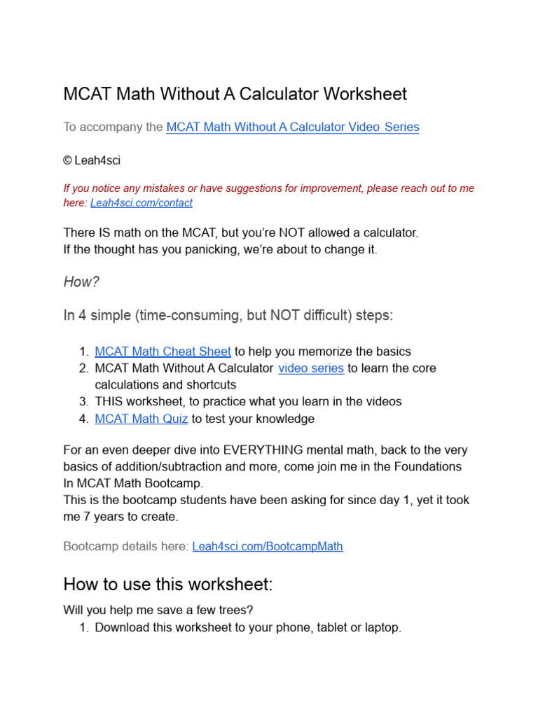 Worksheet-for-MCAT-math-8Feb2023-edit | PDF | Percentage | Trigonometry