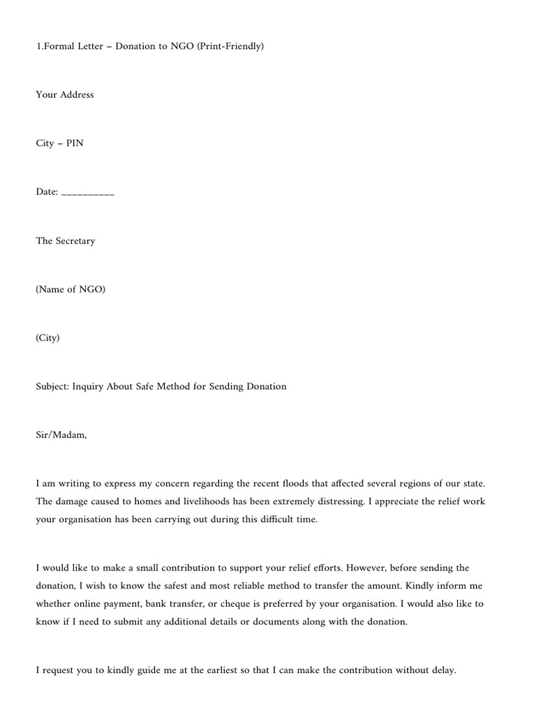 Formal Letters for Various Situations | PDF