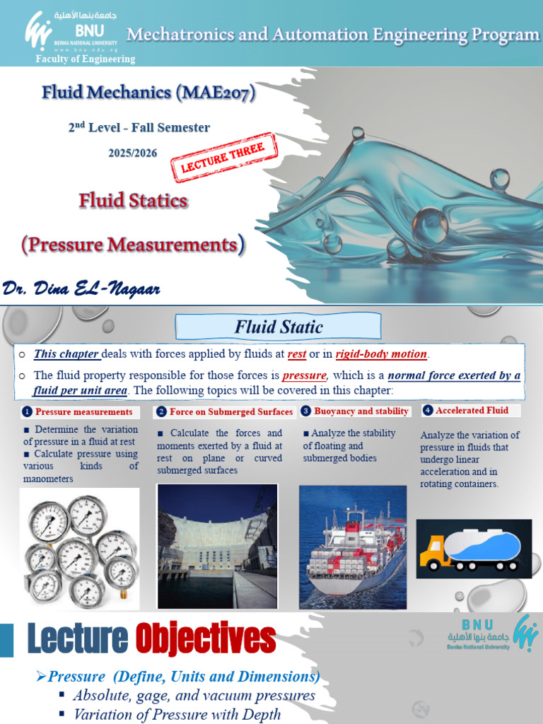 Fluid Mechanics: Pressure Measurements Guide | PDF | Pressure ...