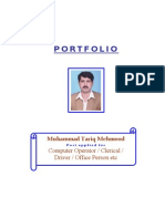 Portfolio: Computer Operator / Clerical / Driver / Office Person Etc