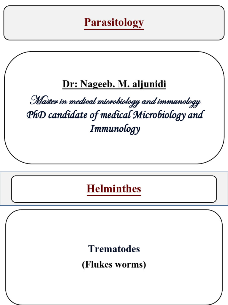 Parasitology, trematodes, Schistosoma species, Dr Nageeb aljunidi 2024 ...