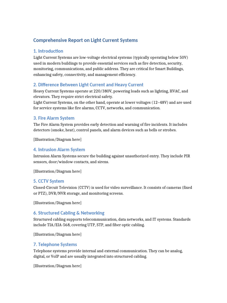 Overview of Light Current Systems | PDF | Security Alarm | Closed ...
