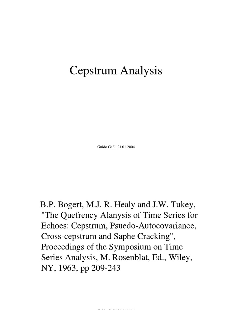 Cepstrum Analysis Techniques and Applications | PDF | Technology ...