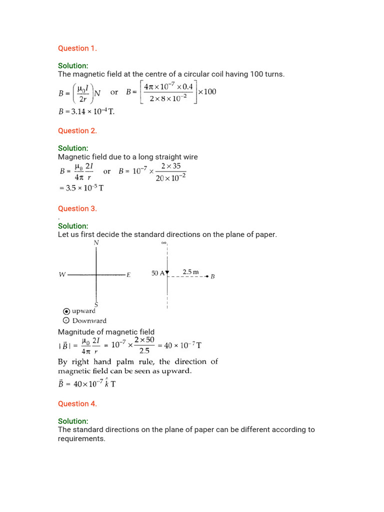 Magnetic Field Calculations and Concepts | PDF