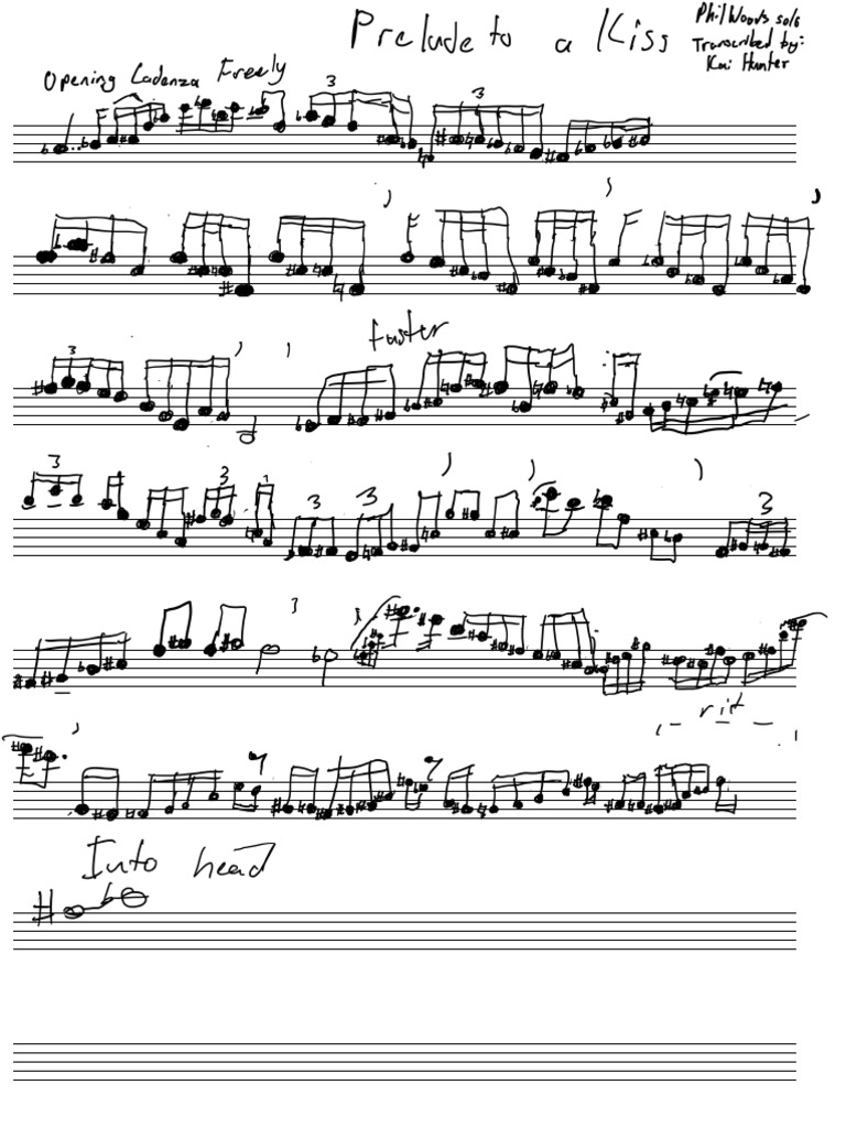 Prelude to a Kiss | PDF | Saxophone