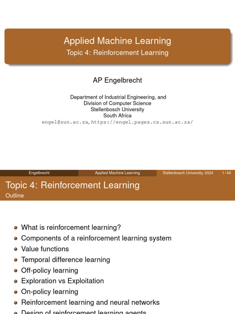 Reinforcement Learning Overview | PDF | Machine Learning | Learning