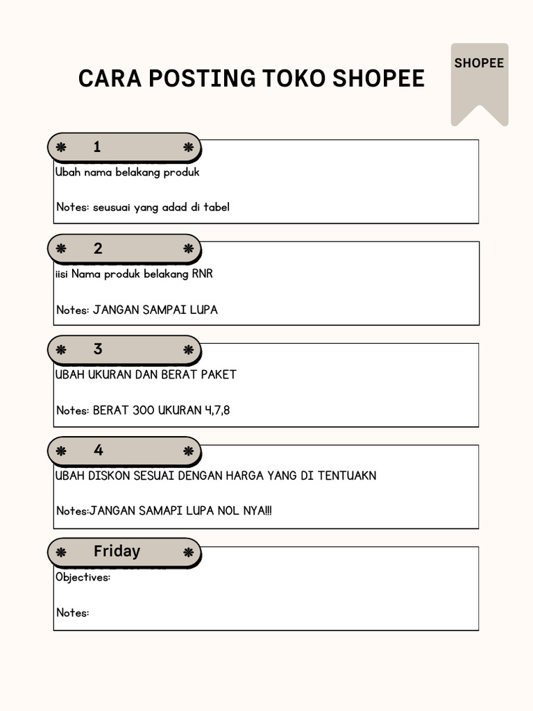 Panduan Posting Toko di Shopee | PDF