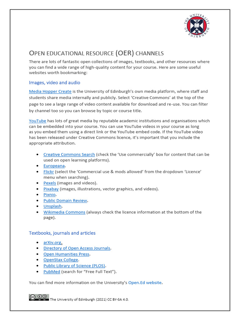 Open Educational Resource OER Channels | PDF