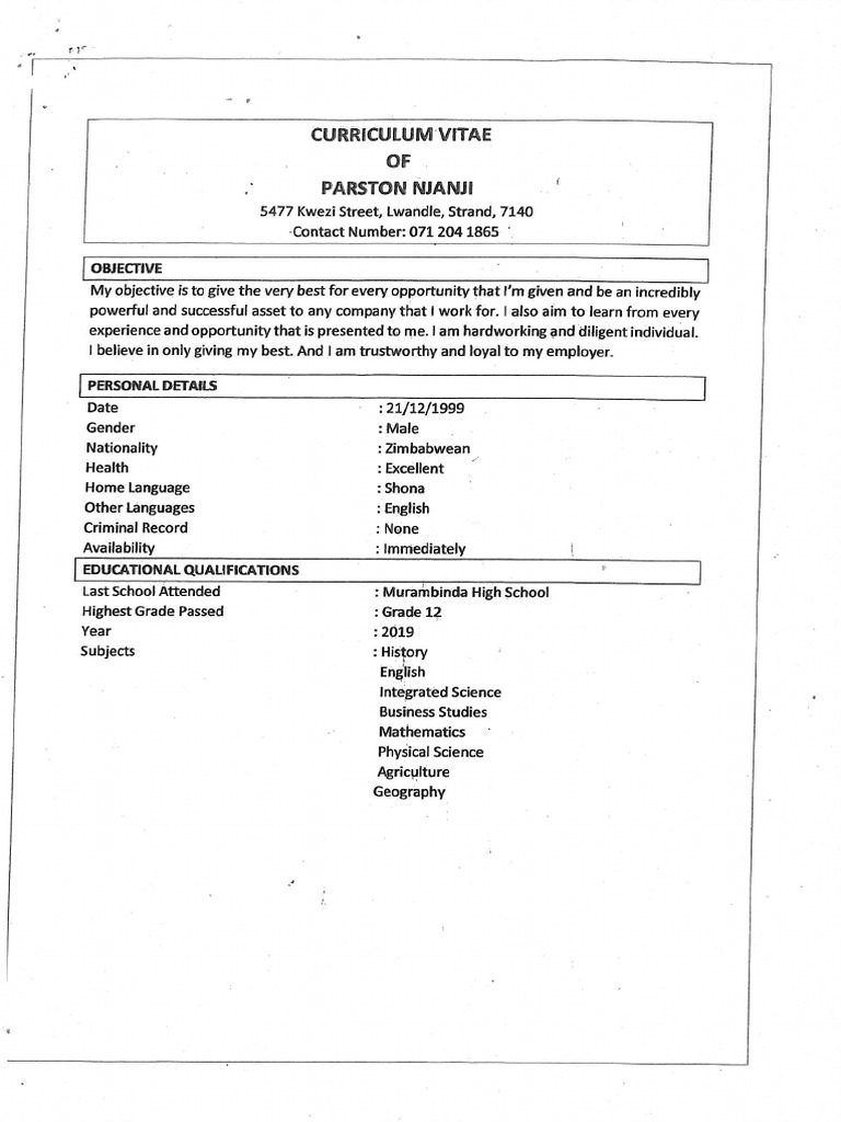 Partson Njanji | PDF