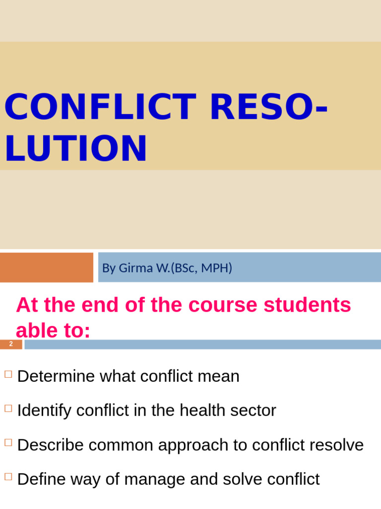 Effective Conflict Resolution in Healthcare | PDF | Mediation ...