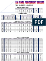 2012 Mayhem Score Sheets