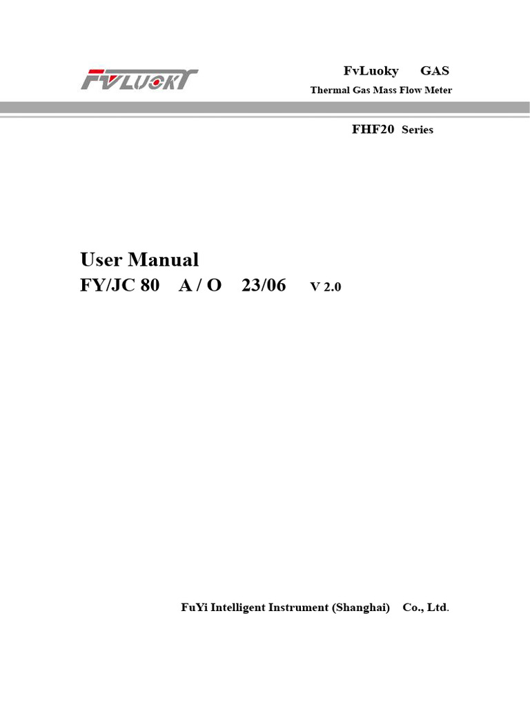 Thermal Gas Mass Flow Meter Manual | PDF | Flow Measurement | Pipe ...