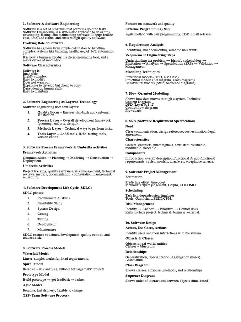 Software Engineering Overview and Models | PDF | Software Development ...