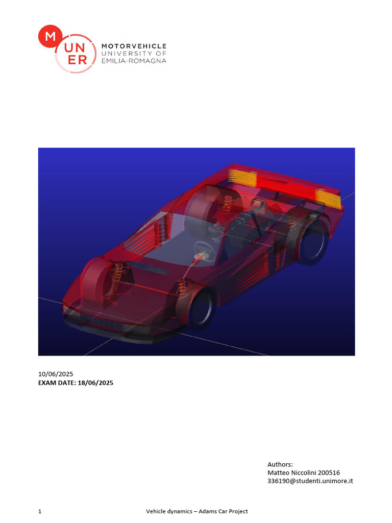 Adams Car Project: Vehicle Dynamics Analysis | PDF | Force | Acceleration