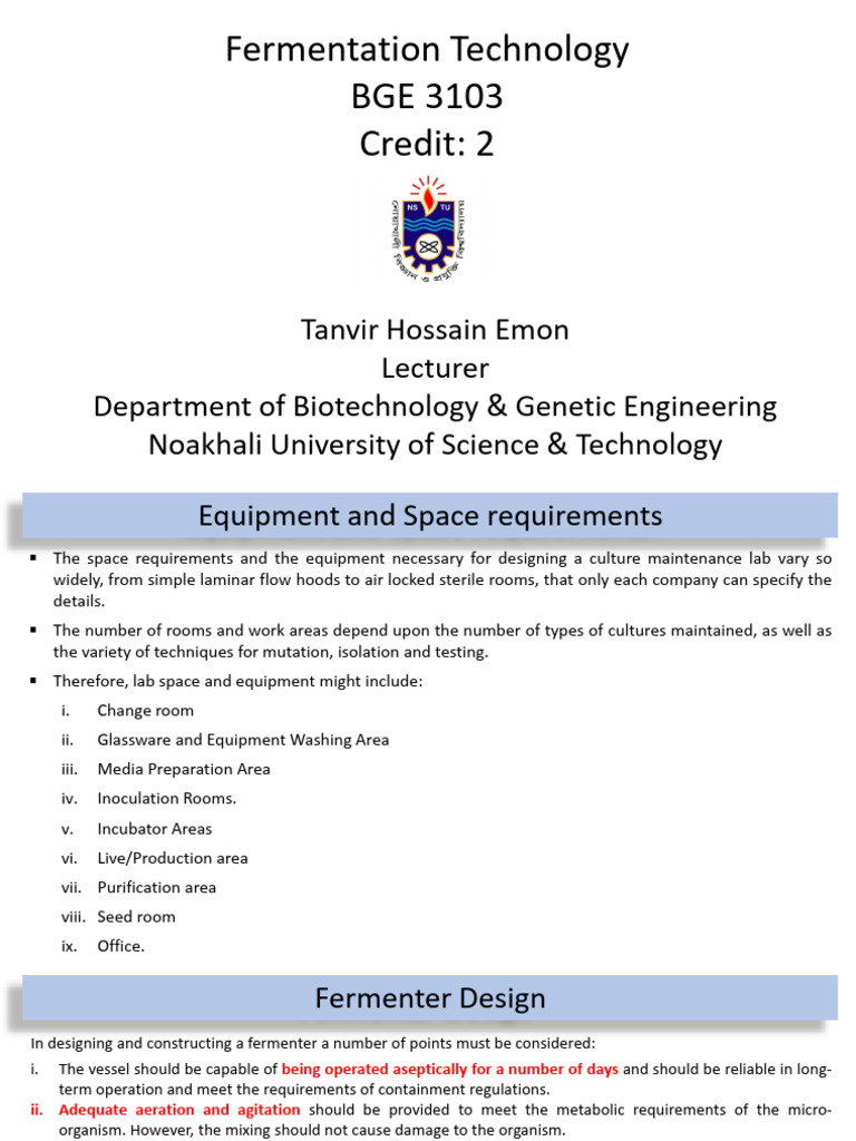 Fermentation Technology: Lab Design Essentials | PDF | Valve ...