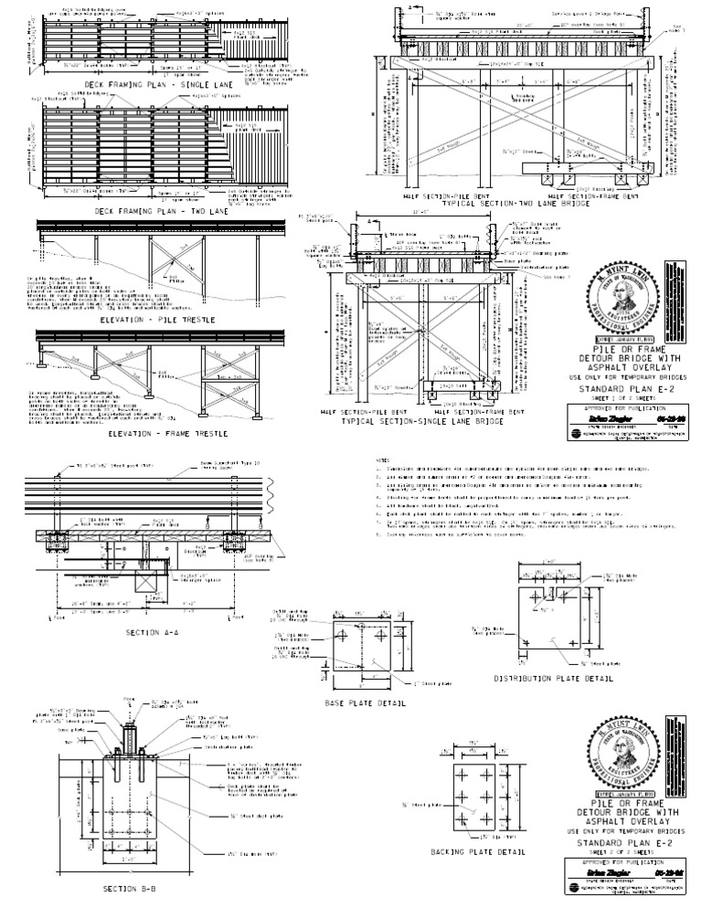 Temporary Bridge Design Plan E-2 | PDF | Structural Engineering