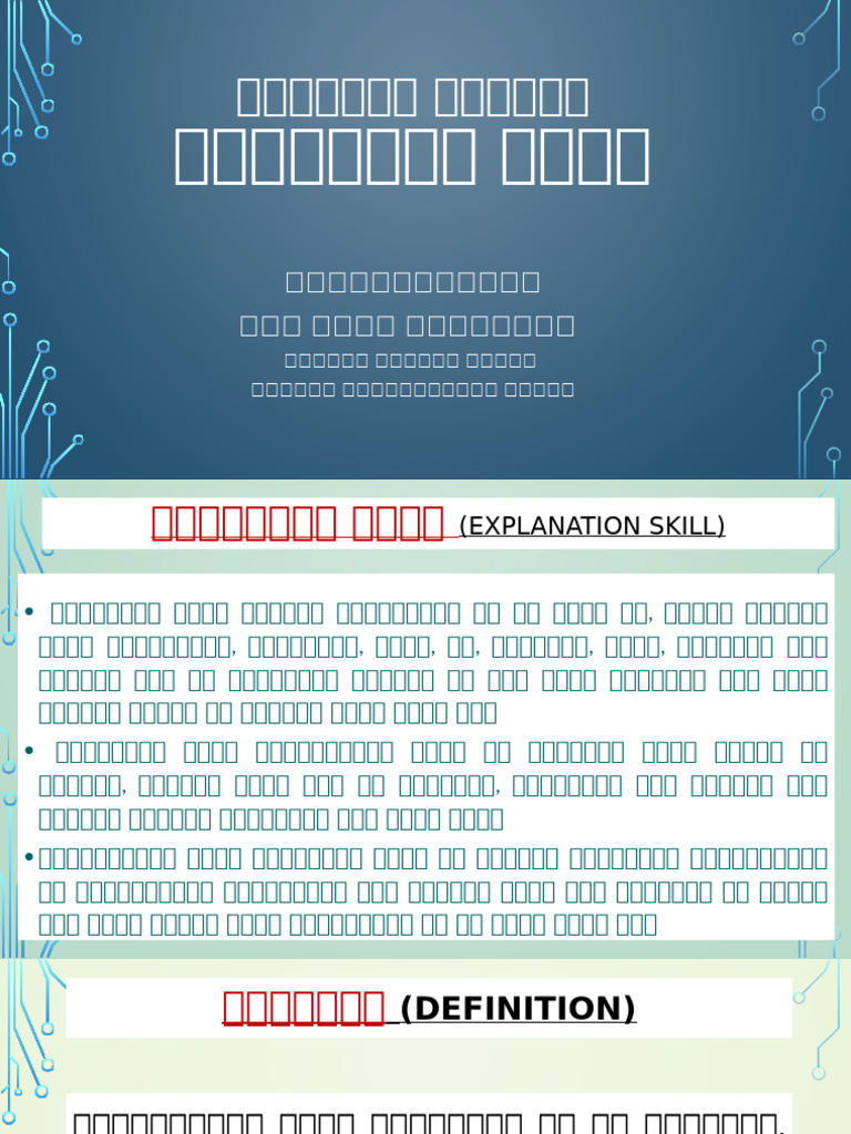 Explanation Skill | PDF