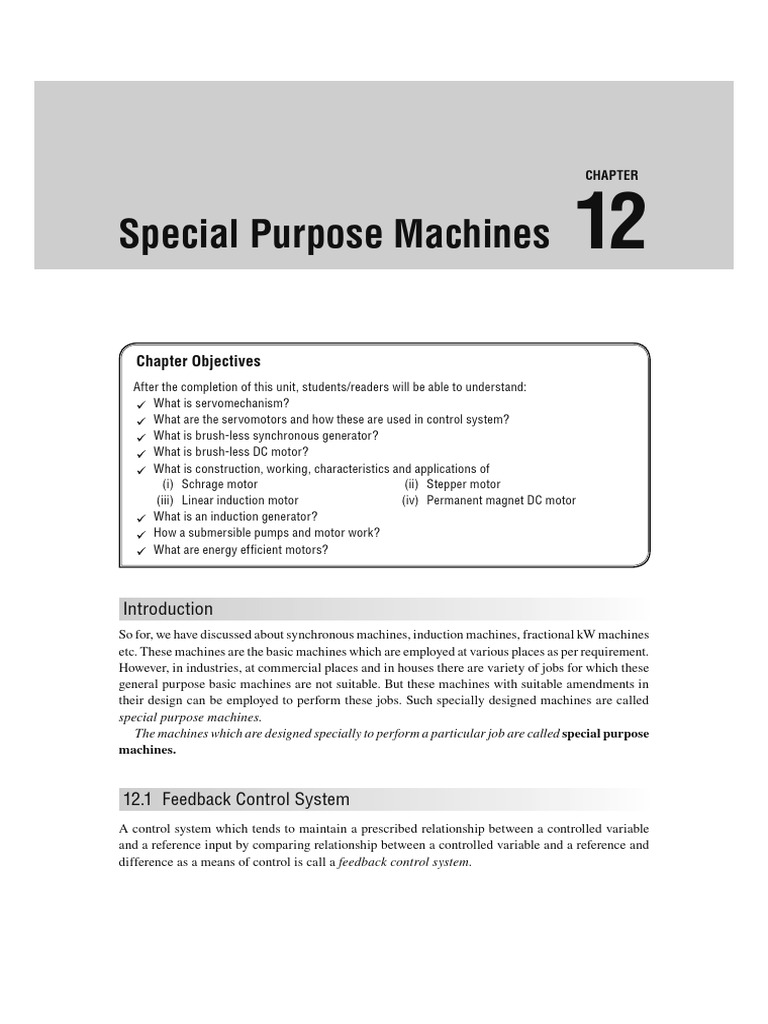 Special Purpose Machines Overview | PDF | Electric Motor | Rectifier