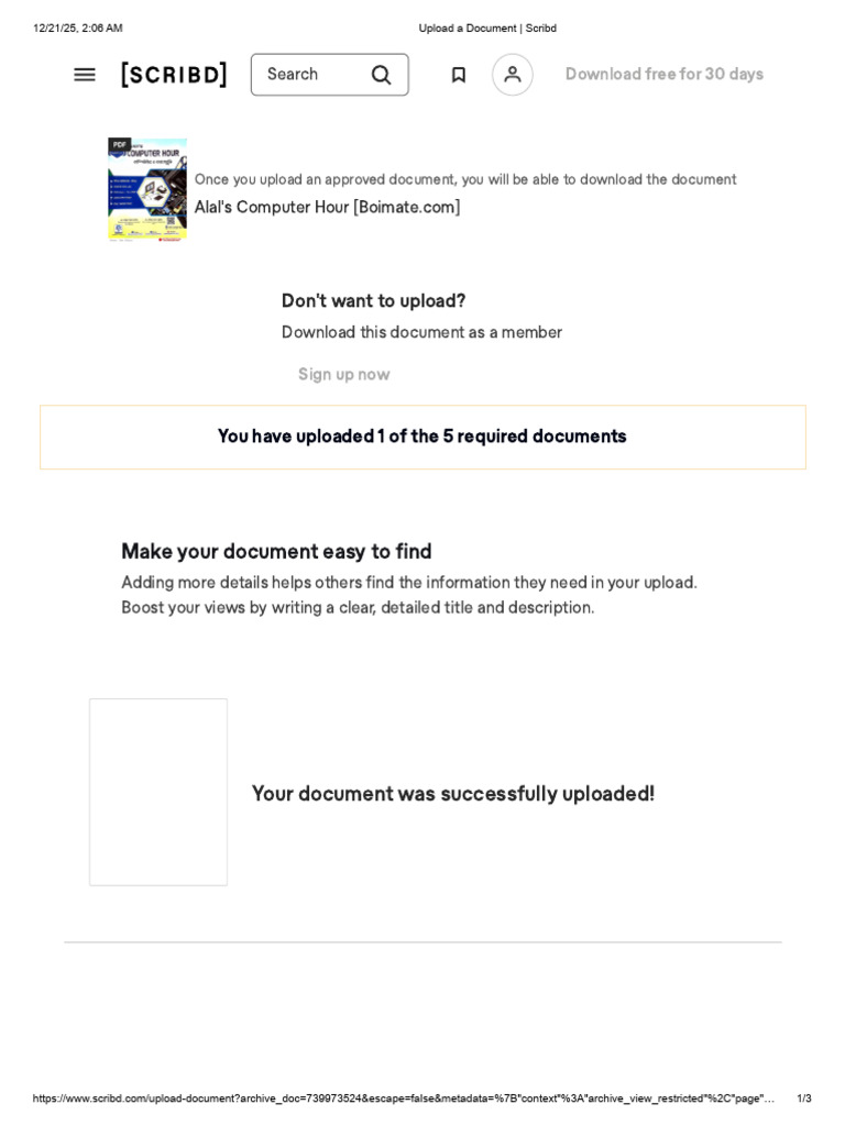 Upload Documents on Scribd Easily | PDF | Scribd